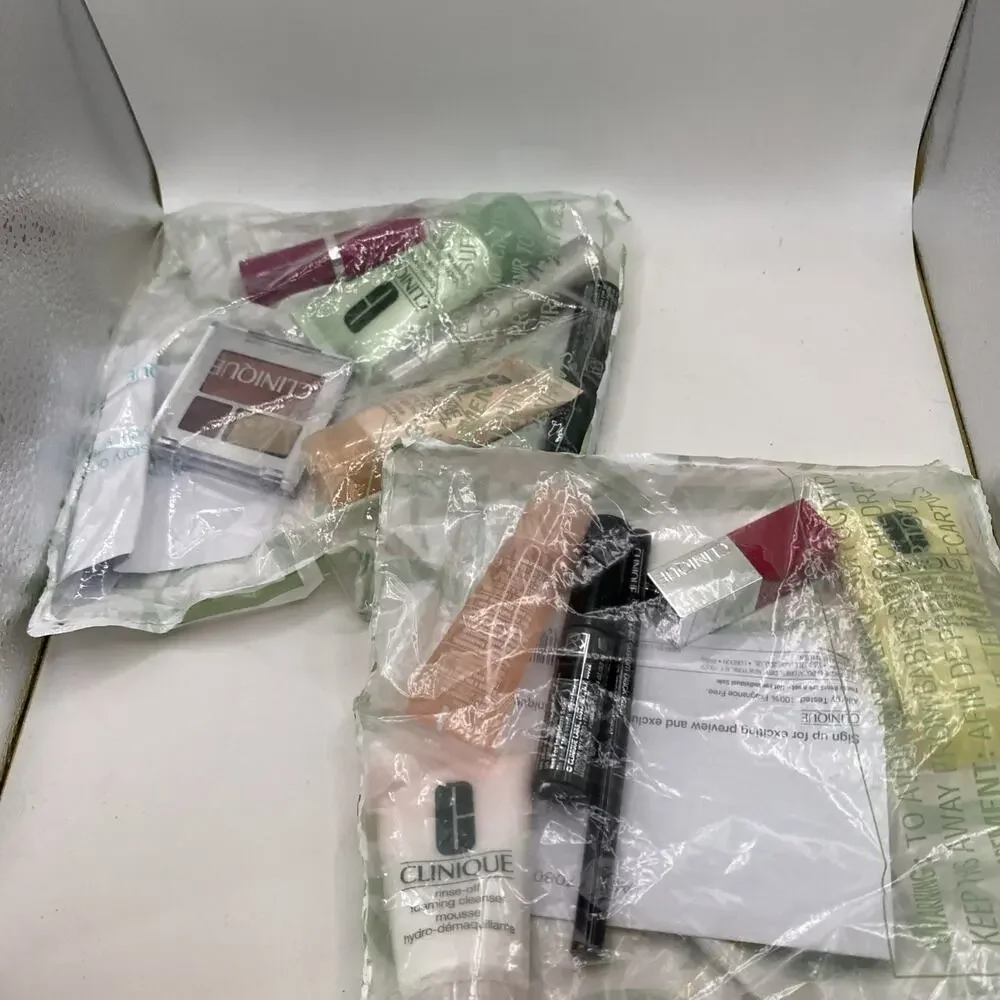 Lot of 2 Clinique 6 Piece Travel Size Skincare Makeup Gift Set 12 TOTAL PCS New